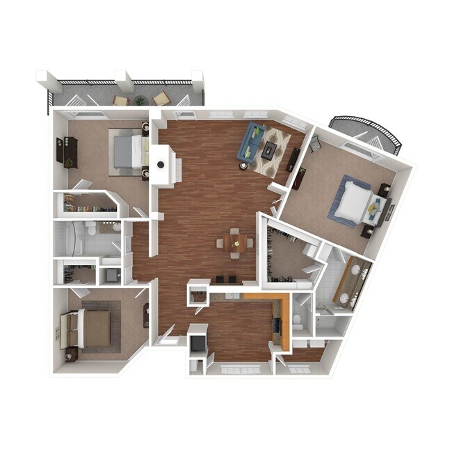 3 Bed x2 Bath 1838 SF 0307 floor plan